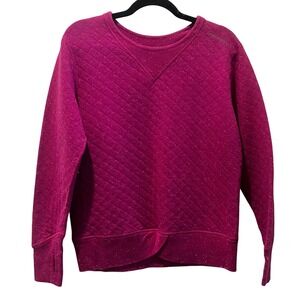 Brooks Womens Quilted Sparkle Pullover Sweatshirt Running Large Pink Athleisure